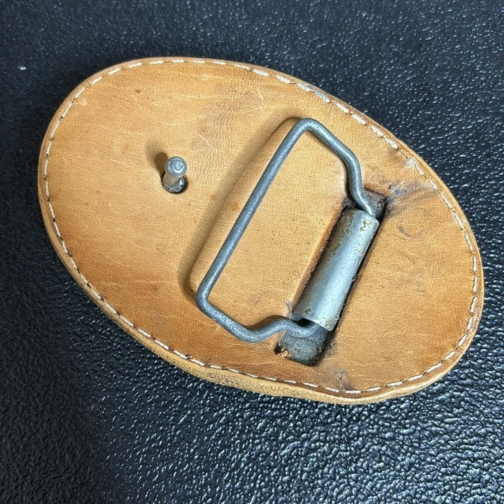 Vintage Moc Croc Leather Saddle Tan Interchangeable Western Buckle